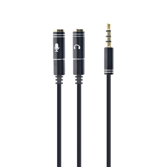 Picture of GEMBIRD audio adapter za slušalice 3,5mm 4pin to 2x 3,5 mm 3pin (mic/slušalice), 20cm CCA-417M