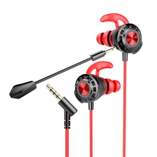 Picture of Slušalice sa mikrofonom gaming RAMPAGE RM-K36 PROUD 3.5mm Gaming Red In-Ear Headphone, dual Mic, Detachable long mic, 35238