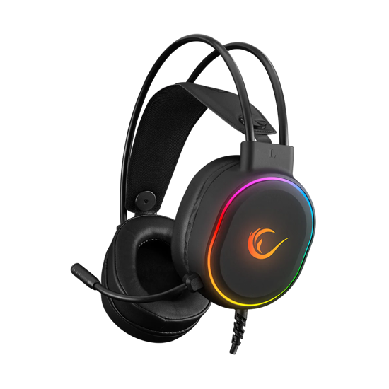 Picture of Slušalice sa mikrofonom gaming RAMPAGE ROGUE BLACK USB RGB Led Gaming Headset with Long flexible Microphone. In Line Control, 36162