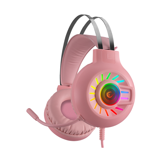 Picture of Slušalice sa mikrofonom gaming  RAMPAGE RM-K44 ZENGIBAR Pink 7.1 Surround RGB Light Effect, 36019