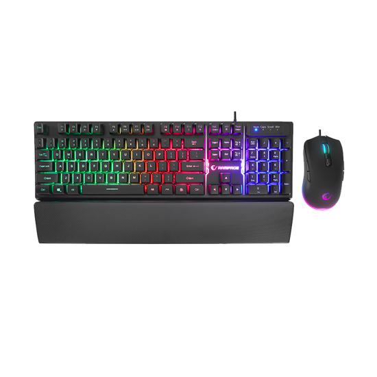 Picture of Tastatura + miš gaming RAMPAGE KM-RX7 FORTUNA Rainbow Backlit FULL SIZE US/ENGLISH Layout 6400 dpi Mouse COMBO SET, 39908