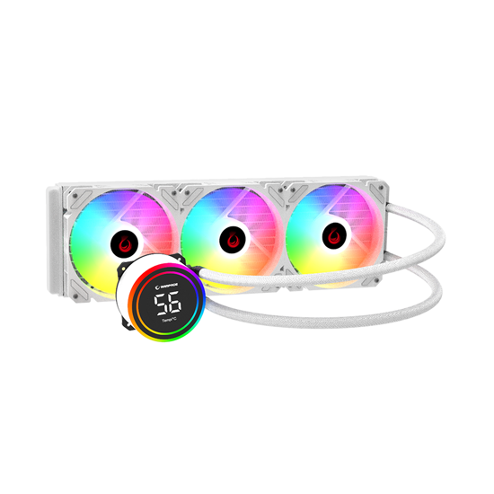 Picture of CPU hladnjak AIO Liquid RAMPAGE HELIOS C17 White 12cm Fan Temperature Display Intel LGA1700/AMD AM5 ARGB 360mm Liquid Cooling CPU Fan 40918