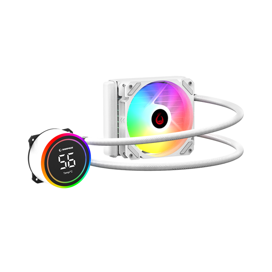 Picture of CPU hladnjak AIO Liquid gaming RAMPAGE HELIOS C13 White 12cm Fan Temperature Display Intel LGA1700/AMD AM5 ARGB 120mm Liquid Cooling CPU Fan, 40916