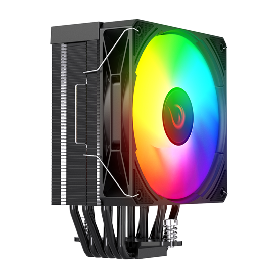 Picture of CPU hladnjak RAMPAGE OCTAGON C70 Black 63CFM 12cm ARGB Temperature Display AM5/LGA1700 Compatible Air Cooled CPU Fan, 41402