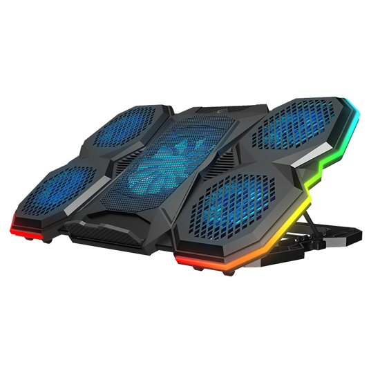Picture of Postolje za notebook gaming RAMPAGE 9"-17" Addison Rampage AD-RC14 X-RANGER 10 Mode RGB 1*125mm 4*70mm Fan, 40505