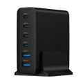 Picture of Power station USB brzi/quick punjač GEMBIRD, 6-port 75W GaN USB fast charger, black, Type-C, USB, TA-UC-2A4C-PD75-01-BK