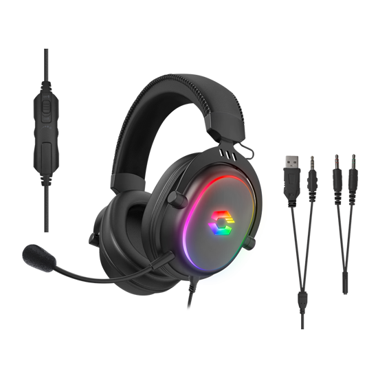 Picture of Slušalice sa mikrofonom SPEEDLINK CONUX RGB Stereo Gaming Headset - for PC/PS5/PS4/Xbox SeriesX/S/Switch 2/Switch/OLED/Lite , black, SL-860017-BK