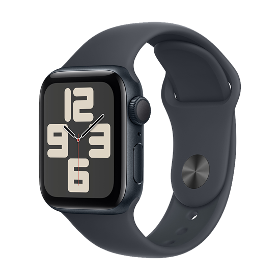 Picture of Apple Watch SE 2024 40mm ALUMINUM CASE WITH MIDNIGHT SPORT BAND MXE93