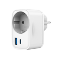 Picture of USB punjač Type-C + USB-A + shuko, 3A, white GEMBIRD, TA-ACPDQC20-01-W