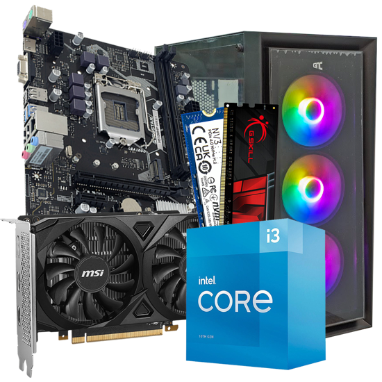 Picture of GNC GAMER HYDRA i3-10105 3.70GHz, MB H510, RAM 16GB, 1TB NVMe SSD, RTX 3050 6GB, PSU 500W, GAMING Kućište