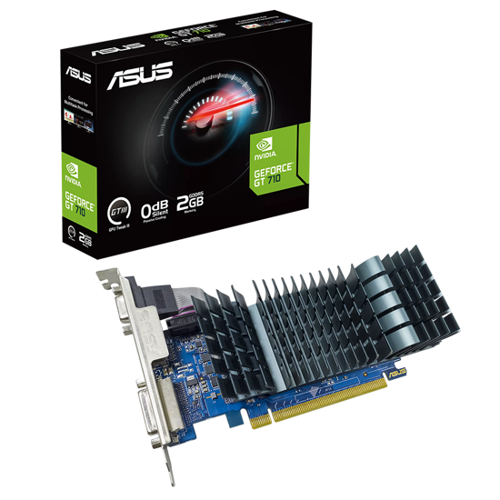 Picture of ASUS GT710-SL-2GD5-BRK-EVO NVIDIA GeForce GT 710 2GB GDDR5, 64bit, 1xDVI-D, 1x D-Sub,