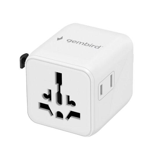 Picture of Univerzalni strujni adapter za sve zemlje GEMBIRD, 20 W, white, TPA-INT-01-W