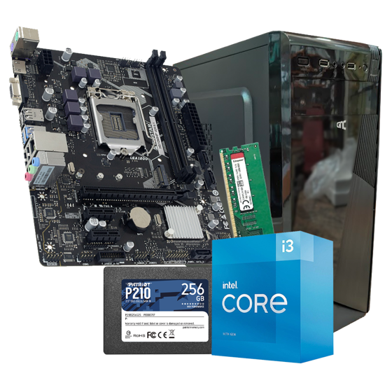 Picture of GNC OFFICE WIN 11 PRO i3-10105 3.70GHz, MB H510, RAM  8GB DDR4, SSD 2,5 240GB , Kućište sa napajanjem 500W, 2Y