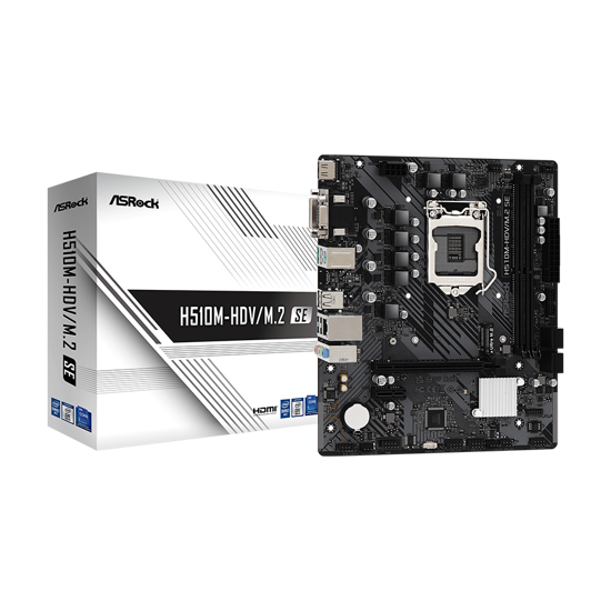 Picture of ASROCK MB H510M-HDV/M.2 SE Intel H470, LGA1200, 2xDDR4 M.2, VGA, DVI, HDMI, micro ATX