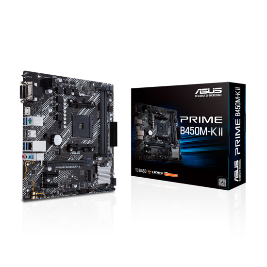 Picture of ASUS MB PRIME B450M-K II AMD B450;AM4;2xDDR4 VGA,DVI,HDMI;micro ATX
