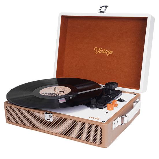 Picture of Gramofon UMIE Vintage UM-P353 Turntable Music Box with Bluetooth and 3.5mm AUXIN & RCAO Support, 37925