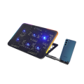 Picture of Postolje za notebook gaming Rampage SIXPOWER R9 6 Fan RGB Lighted Notebook Cooler with Phone Holder, 39394