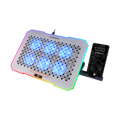 Picture of Postolje za notebook gaming Rampage S48 FREEZ Silver 10 Mode RGB 70*70*10MM*6 Fan 9"-17" Notebook Cooler Stand, 40724