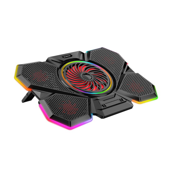Picture of Postolje za notebook gaming Rampage S47 COOLFLOW 5 Pieces Red LED Fan, 10-17", 40526