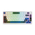 Picture of Tastatura gaming RAMPAGE QUELL PRO screen White Hot Swap 2.4g Bt Wireless RGB Gasket Oil Switch English Layout PBT KeyCaps Mechanical KLA, 42257