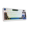 Picture of Tastatura gaming RAMPAGE QUELL PRO screen White Hot Swap 2.4g Bt Wireless RGB Gasket Oil Switch English Layout PBT KeyCaps Mechanical KLA, 42257