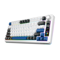 Picture of Tastatura gaming RAMPAGE QUELL PRO screen White Hot Swap 2.4g Bt Wireless RGB Gasket Oil Switch English Layout PBT KeyCaps Mechanical KLA, 42257