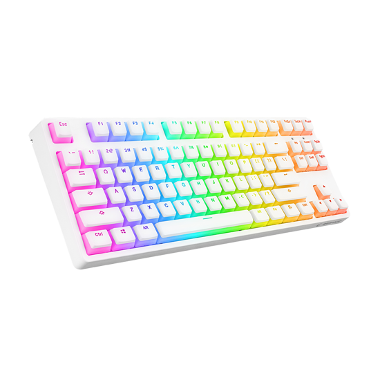 Picture of Tastatura gaming RAMPAGE KB-R136 GHOST Mechanical White Type-C red switch US Layout RGB pudding keycaps, 36816