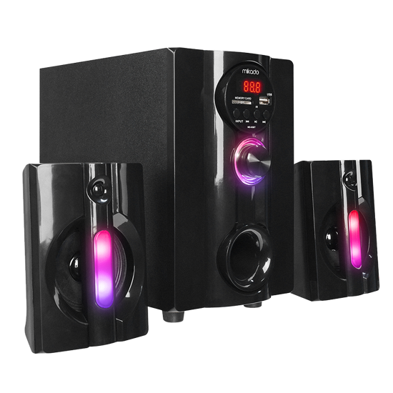 Picture of Zvučnici 2.1 gaming Mikado MD-95BT 2 1 20W Black Multimedia FM/BT/SD/USB Speaker, 39525