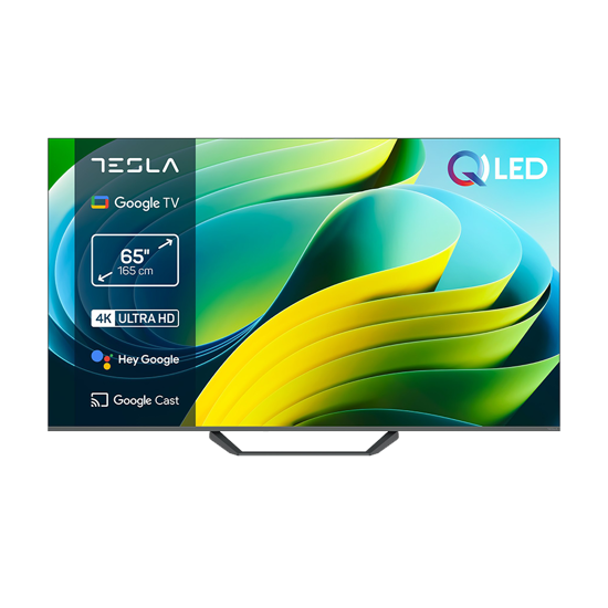 Picture of TESLA QLED TV 65" Q65E655GUS UHD Google TV, DVB-T/T2/C/S/S2;HDMIx3:USBx2:CI;2x12W Box Zvucnici