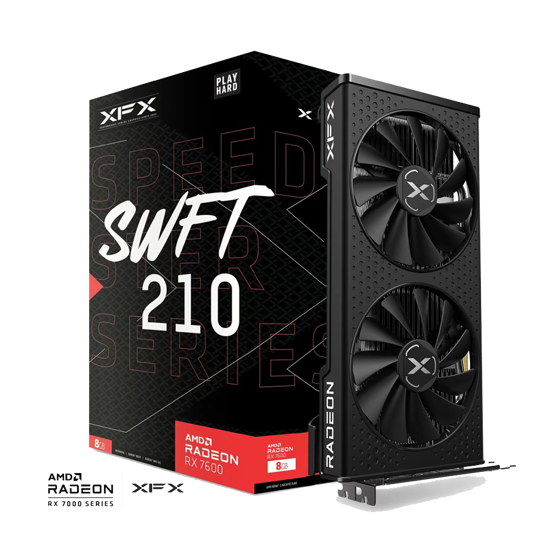 Picture of VGA XFX SPEEDSTER SWFT 210 AMD Radeon RX 7600 8 GB GDDR6 128-bit HDMI 3x DP RX-76PSWFTFY