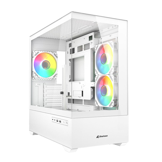 Picture of Kućište SHARKOON gaming, MK6 RGB White mATX, ventilator 3x120mm