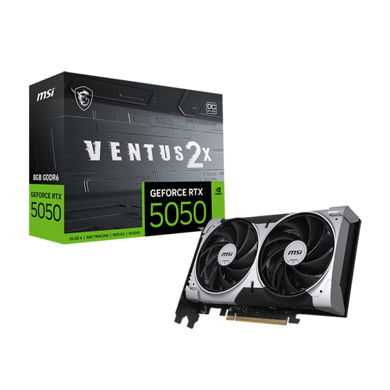 Picture of VGA MSI GeForce RTX 5050 VENTUS 2X OC 8G Graphics Card w/ HDMI, Triple DP