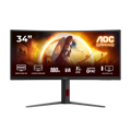 Picture of MONITOR AOC Gaming CU34G4 Curved 34" Fast VA, 3440x1440, 180Hz, 0.5ms MPRT (1ms GtG), 300 cd/m2, 2500:1, 1500R, Adaptive Sync, FreeSync Premium, HDR10