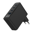 Picture of USB punjač 3xType-C + USB-A , 4-port 100W GaN USB fast charger, LCD, black, GEMBIRD, TA-UC-PDQC100LCD-01-BK