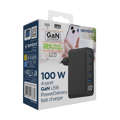 Picture of USB punjač 3xType-C + USB-A , 4-port 100W GaN USB fast charger, LCD, black, GEMBIRD, TA-UC-PDQC100LCD-01-BK