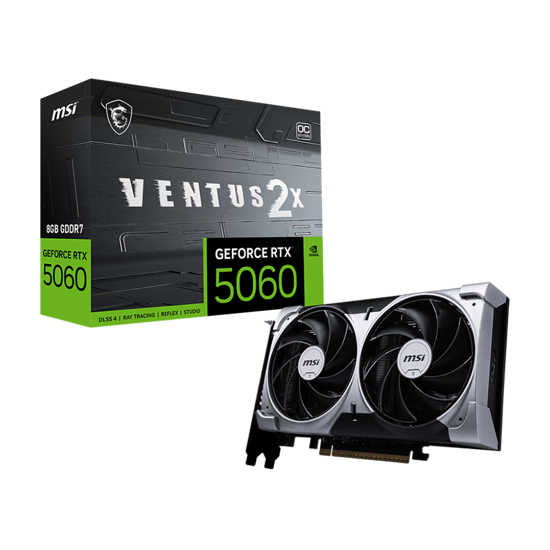Picture of VGA MSI NVIDIA GeForce RTX 5060 8G VENTUS 2X OC 8GB GDDR7, 128bit, 3xDP, 1xHDMI