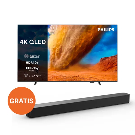 Picture of Philips TV 55" 55PUS7810 4K Qled Titan OS HDR 10+ PixelPreciseUltra + SOUNDBAR TAB4000/10