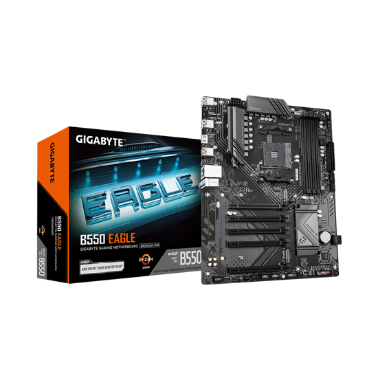Picture of Gigabyte MB B550 Eagle AM4, 4x DDR4, 4x SATA 2x M.2, 1x HDMI, 6x USB, ATX, 