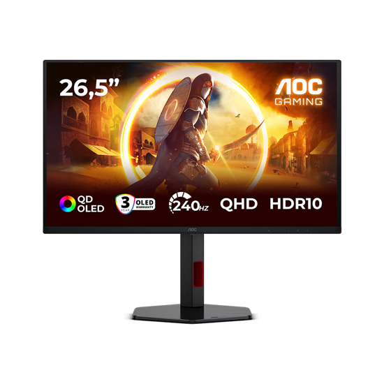 Picture of AOC Monitor LED Q27G4ZDR Gaming 27" QD - OLED 2560x1440 2H 240Hz PiP+PbP Full ERGO USB Hub DP HDMI 3y
