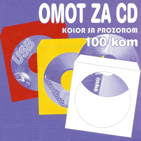 Omot za CD/DVD papirni KOLOR 100 kom TTO 400400