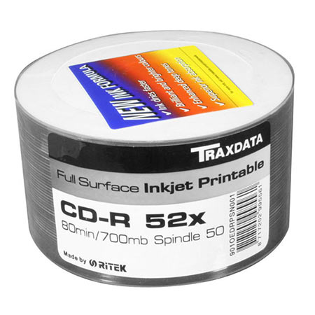 CD-R TRAXDATA, 700 MB, 52X, spindle 50 kom PRINTABLE WHITE