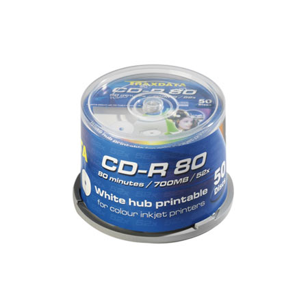 CD-R TRAXDATA, 700 MB, 52X, CAKE 50 kom PRINTABLE WHITE