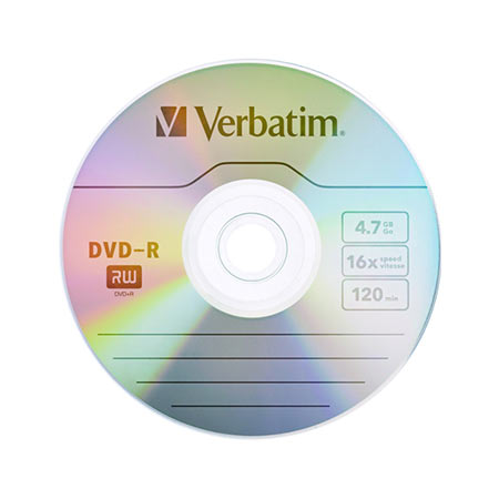 DVD-R, VERBATIM,4,7 GB,16X,MATT SILVER SLIM CASE