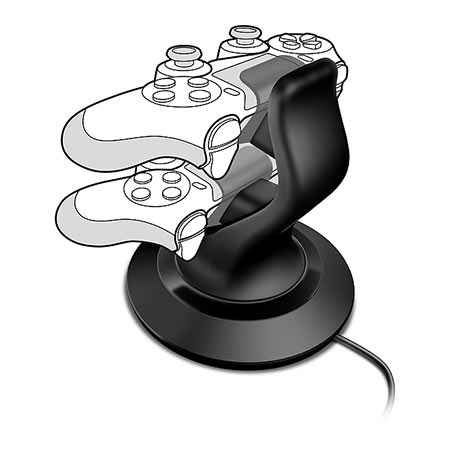 SPEEDLINK TWINDOCK punjač za dva PS4 game pad-a, black, SL-4511-BK