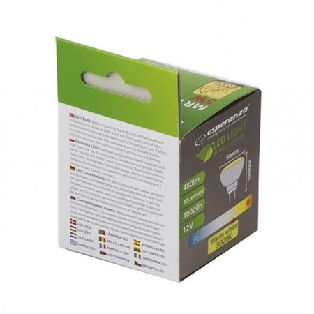 LED sijalica ESPERANZA, MR16, 5W, A+, 480 lm, ELL107