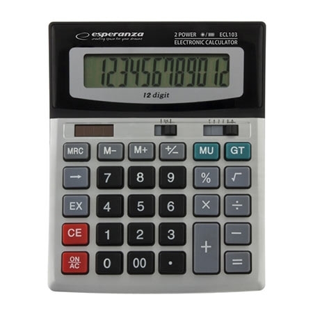 Kalkulator ESPERANZA EULER, 12-digit display, ECL103