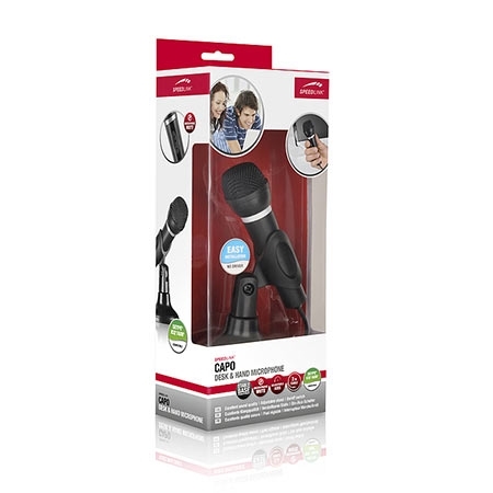 Mikrofon SPEEDLINK CAPO for Desk & Hand, black, SL-8703-BK