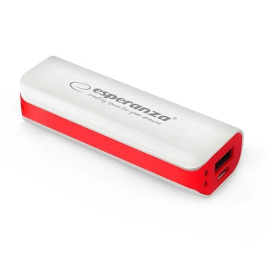 Picture of PowerBank ESPERANZA JOULE, 2200mAh, WHITE/RED, EMP103WR