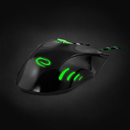 Miš ESPERANZA GAMING HAWK 7D MX401, BLACK-GREEN, 2400dpi, double-click, ergonomic, EGM401KG