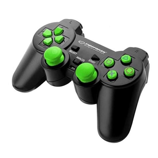 Picture of Game Pad ESPERANZA TROOPER, vibration, PS3/PC, USB, black/green, EGG107G